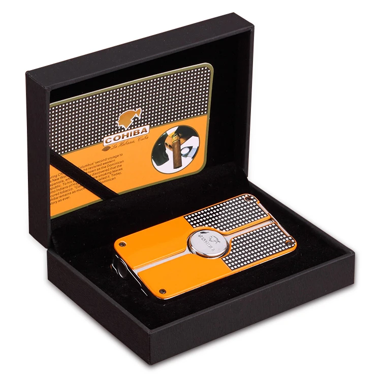 Фото COHIBA Behike Роскошная ветрозащитная 3 факел пламени бутан Газовая металлическая COHIBA Behike Роскошная ветрозащитная 3 факел пламени бутан Газовая металлическая
