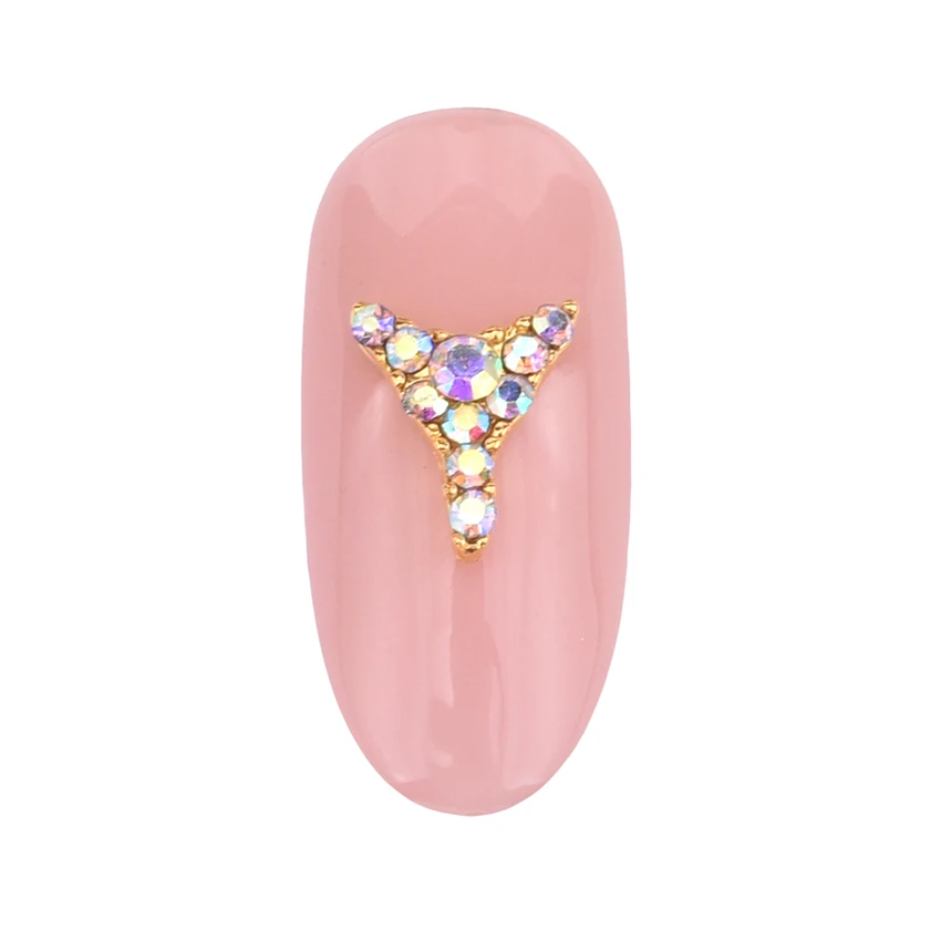 10pcs Crystal gold metal nail jewels rhinestones leaf design charms decorazioni unghie nail parts design materials Y1311~Y1316 - Цвет: Y1314A