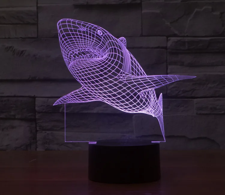 Фото TAMPROAD 3D Vision Shark Night Light Gradient Led Table Lamp Touch Control 7 Colors Changeable Desk Lamps Visual Colorful Lights Освещение TAMPROAD 3D Vision Shark Night Light Gradient Led Table Lamp Touch Control 7 Colors Changeable Desk Lamps Visual Colorful Lights Освещение