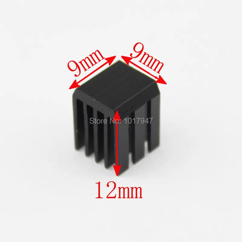 50 шт./партия черный 9 мм x 12 чип радиатор алюминиевый радиатор|aluminum heatsink|radiator aluminum