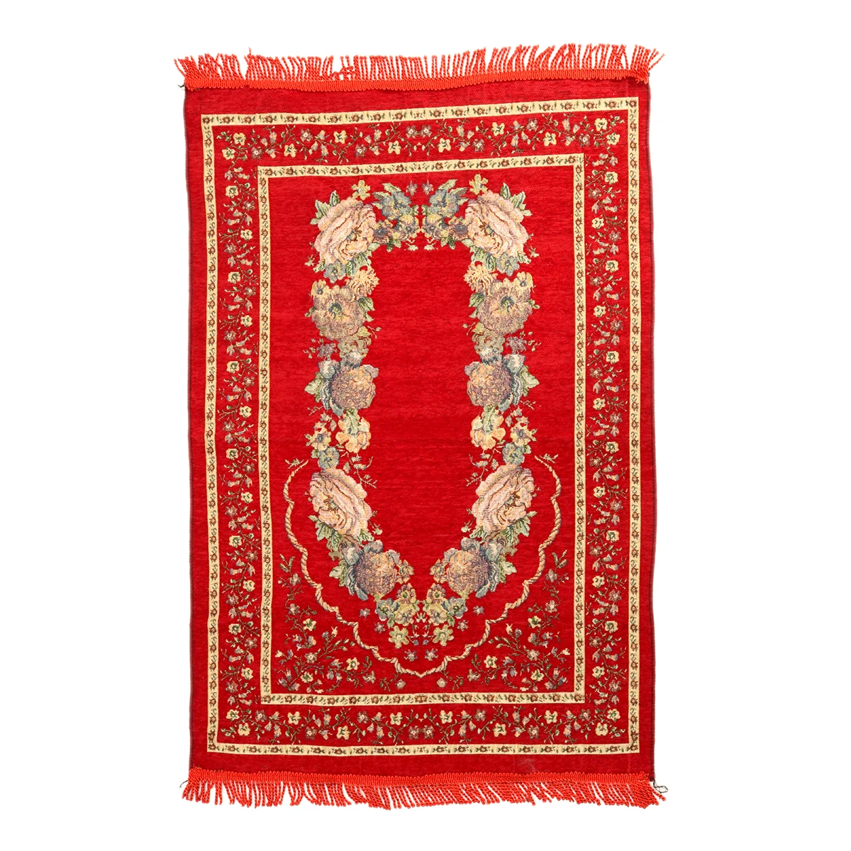 KIWARW мусульманский молитвенный коврик ковер изысканный янимаз коврик Salat Namaz Исламский подарок домашняя Спальня отделка гостиной 70x110 см - Цвет: Красный