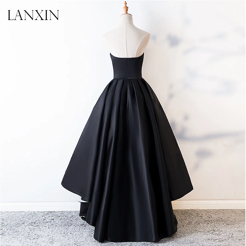 Vintage Black Short Prom Dresses Sweetheart Front Low Back Satin Women Evening Dress Party Gown | Свадьбы и торжества