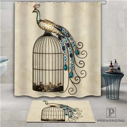 Заказной павлин (1) водонепроницаемый занавеска для душа коврик дома ванной