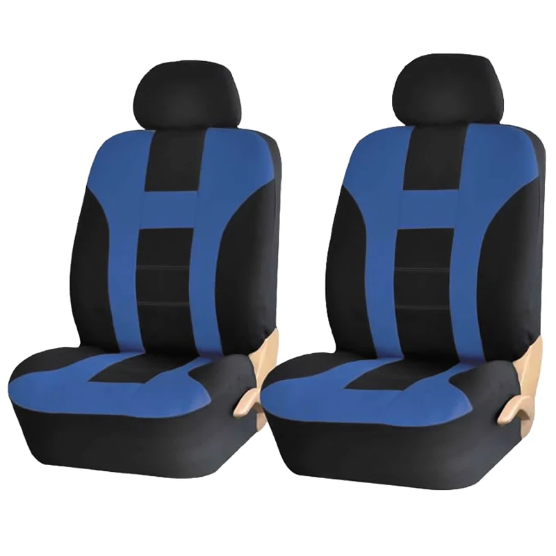 Front Seat Blue Чехлы для автомобильных сидений, универсальный дышащий чехол из полиэстера для автомобильного сиденья для Ford Lada KIA Honda, защита для большинства автомобилей - Название цвета: Front Seat Blue