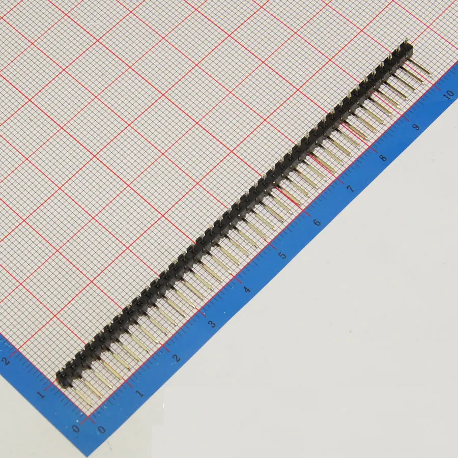 20 шт./лот прямоугольный штыревой разъем 2 54 мм Однорядный хрупкий 40 штырьков 1*40