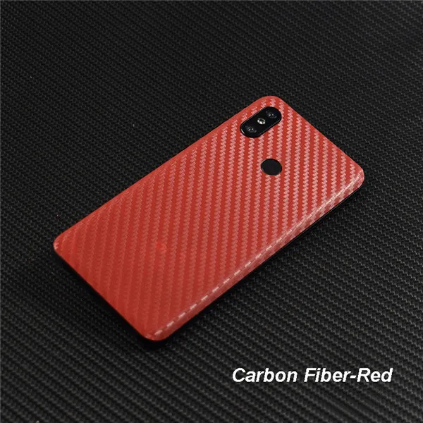 Carbon Fiber Red 3D углеродное волокно/кожа/дерево шкуры защитная задняя крышка телефона наклейка для XIAOMI Mi9 MIX3 Mi8 SE Redmi 6 Pro 5 Plus Note 7 - Цвет: Carbon Fiber Red