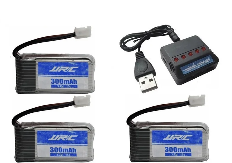 Аккумулятор JJRC H56 3,7 в 300 мАч для JJRC H56 T2G Дрон батарея для RC квадрокоптера запасная часть Lipo батарея и зарядное устройство 5в1 - Цвет: H56