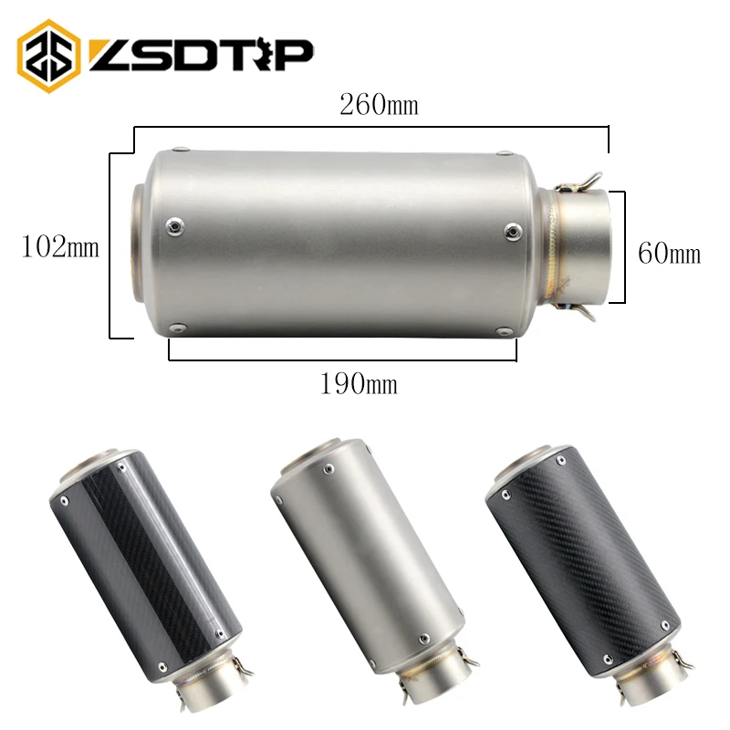 Универсальный глушитель выхлопной трубы ZSDTRP 60 мм для мотоцикла GP Escape Motorcross Scooter SC