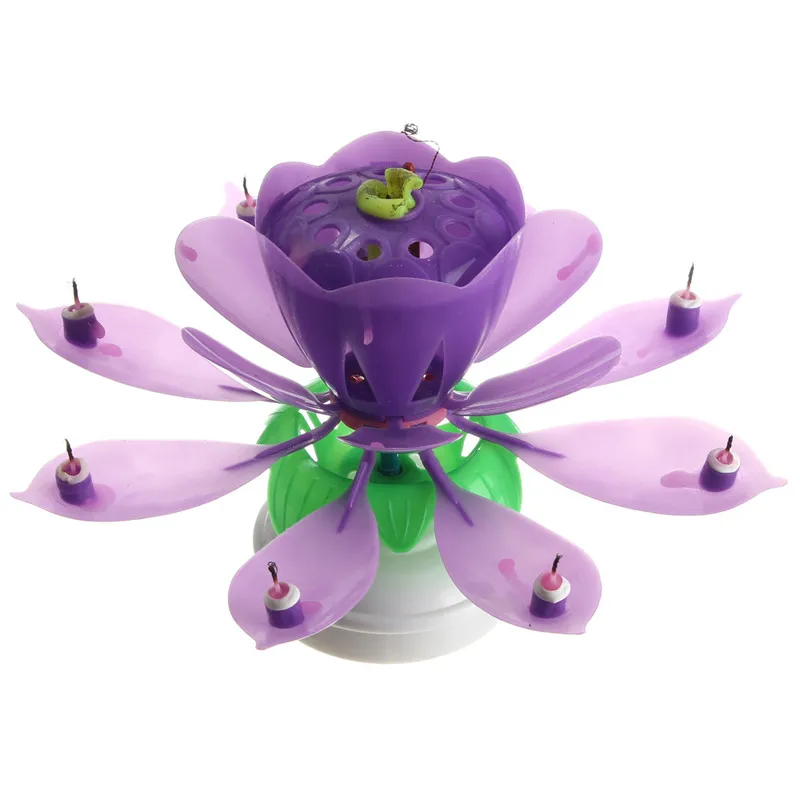 Музыкальные Цветок Лотоса Пламени С Днем Рождения Торт Партия Подарочные Огни