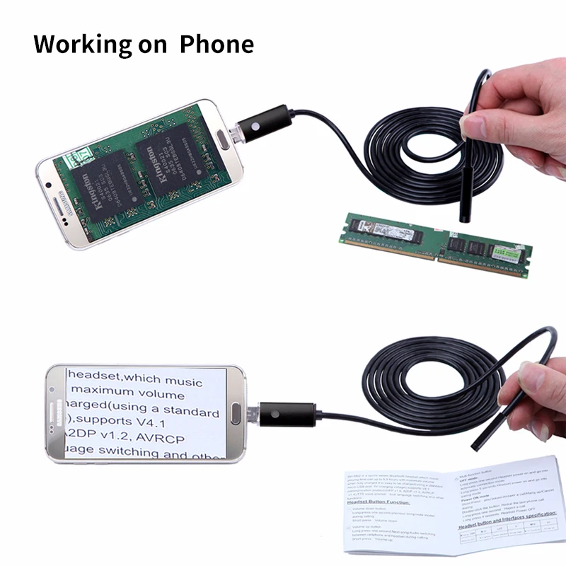 Antscope 5,5 мм/7 мм/8 мм usb-эндоскоп мини Камера Android/ПК эндоскопическая черный 2/5 м/10 м Водонепроницаемый Бороскоп Инспекции Камера 19
