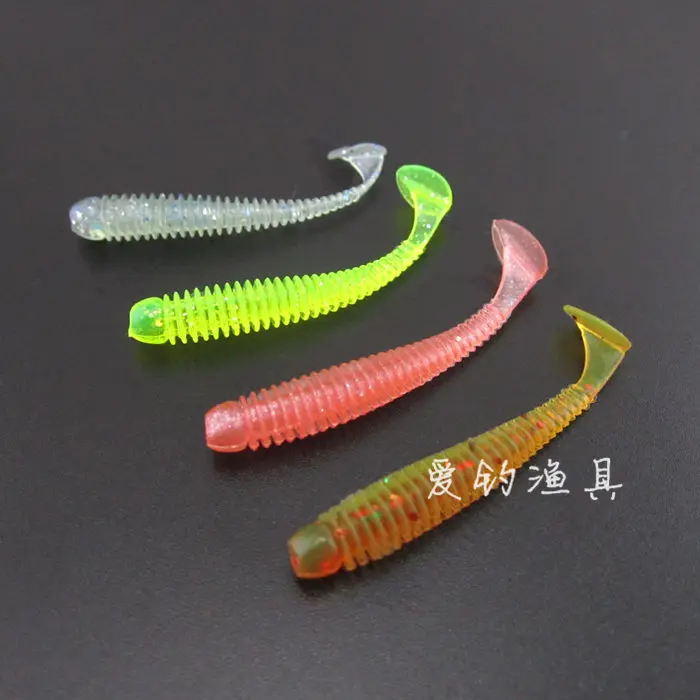200 шт./лот 1 97 дюйма приманка в виде личинки Мягкая для рыбной ловли | Спорт и