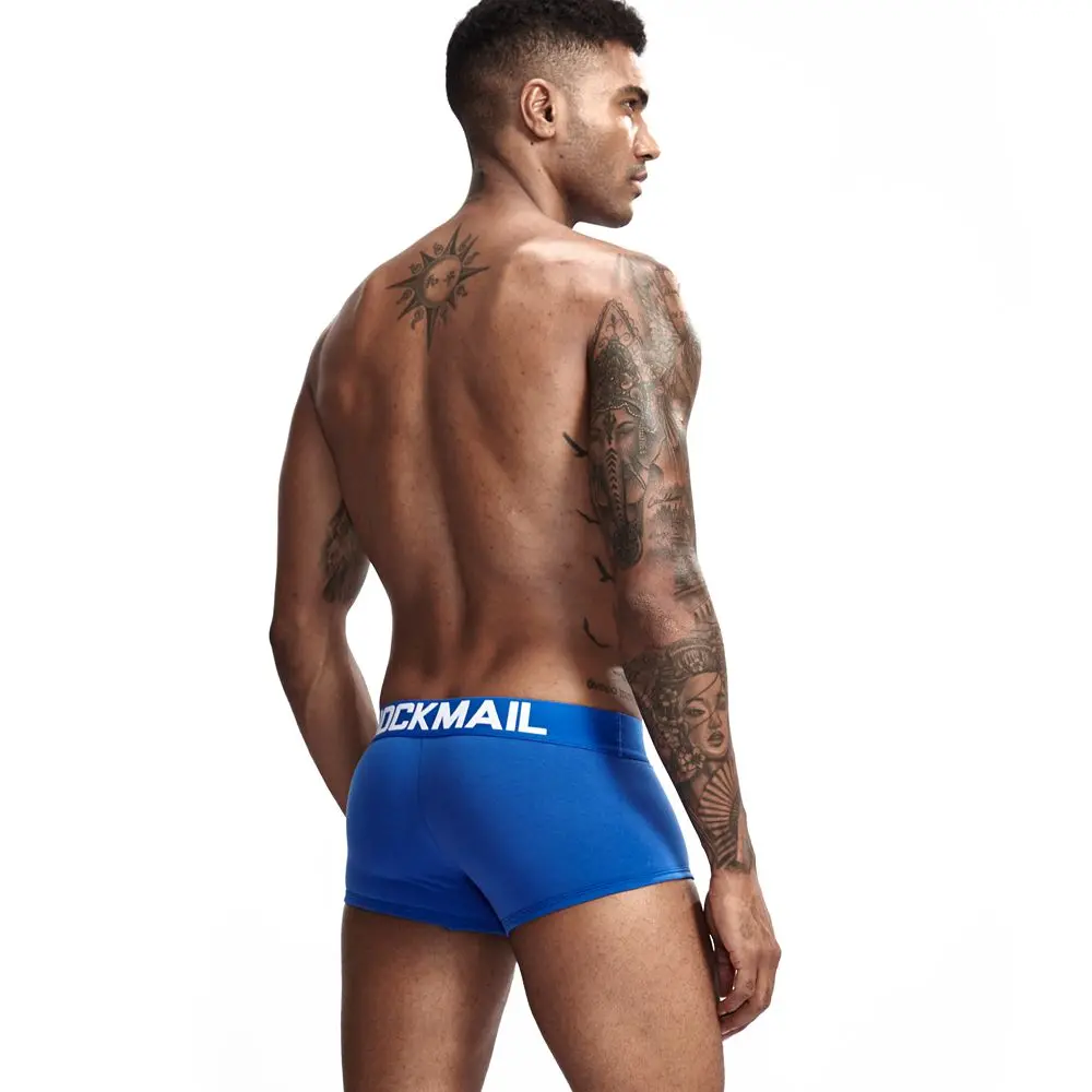 Бренд jockmail Горячая Мужское нижнее белье; трусы-боксеры; Соблазнительные однотонные хлопковые Для мужчин дышащие трусы-боксеры трусы