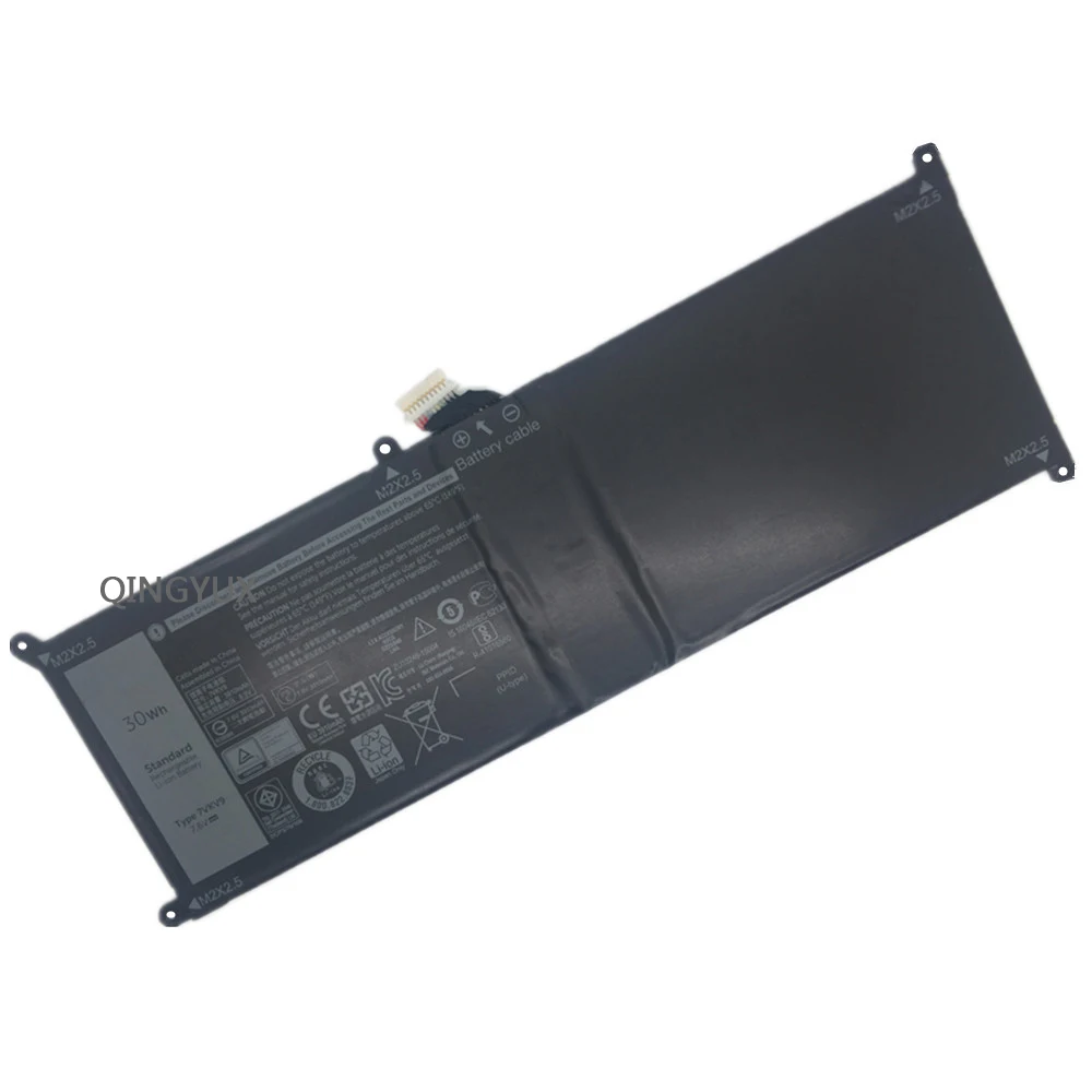 QINGYUX New 7.6V 30Wh 7VKV9 Laptop Battery for Dell XPS 12 9250 9TV5X Series Notebook Pack | Компьютеры и офис