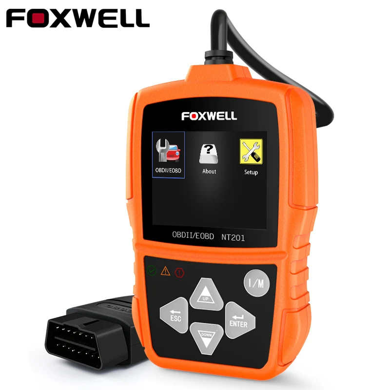 FOXWELL NT201 автомобиля OBD2 двигателя ошибка Reader Сканер выключите MIL индикатор