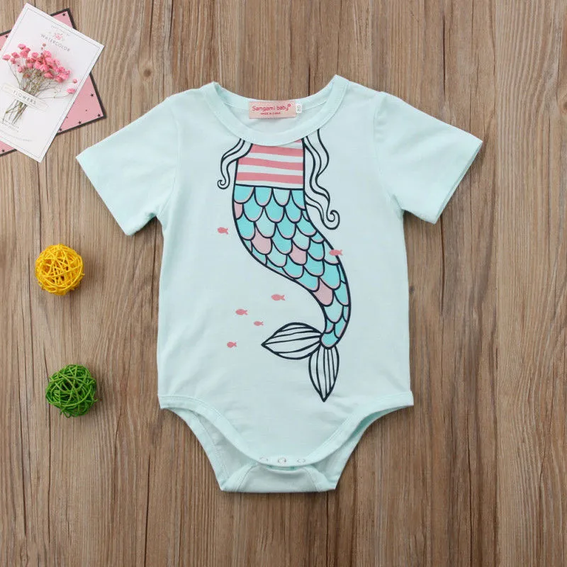 Новинка комбинезон Русалочки для новорожденных девочек одежда подвижных игр
