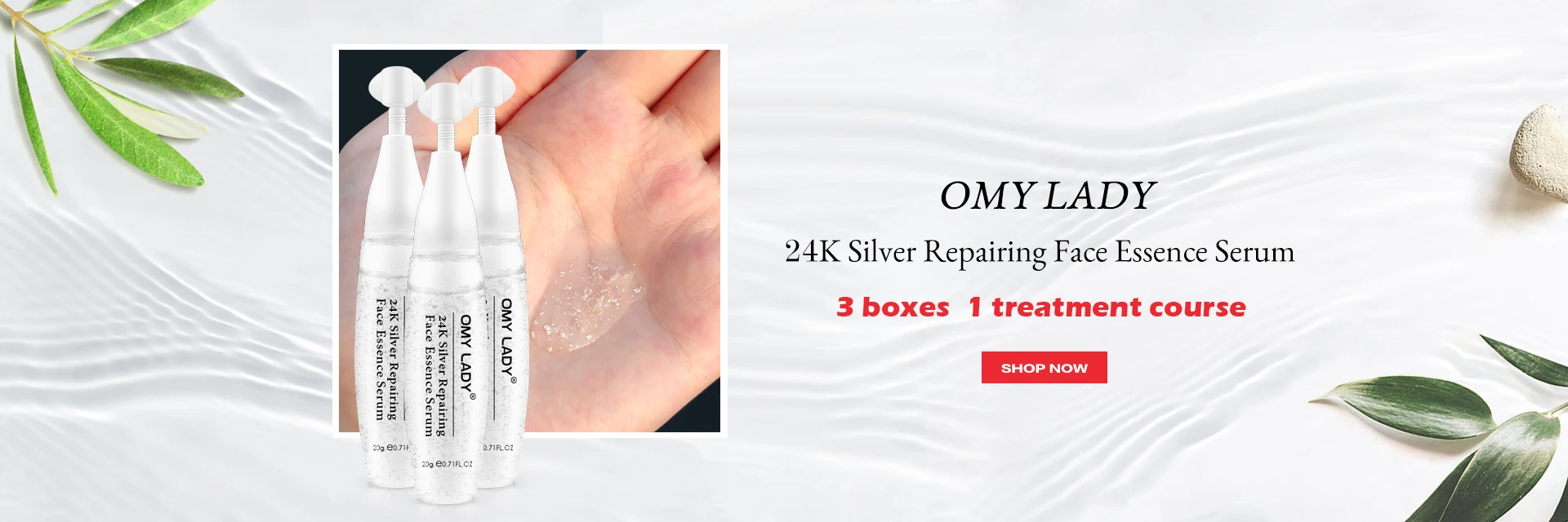 OMY LADY 24K Серебряная коллагеновая сыворотка, отбеливающая фольга, экстракт, сыворотка против морщин, Антивозрастная сыворотка, удаление шрамов от акне, сужение пор