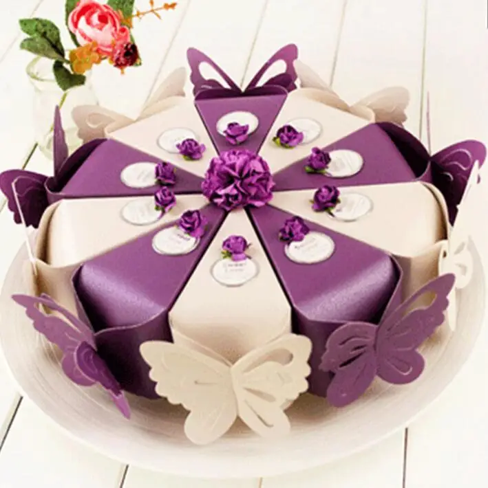 Праздничные принадлежности бумажные конфеты в виде бабочек подарочная коробка