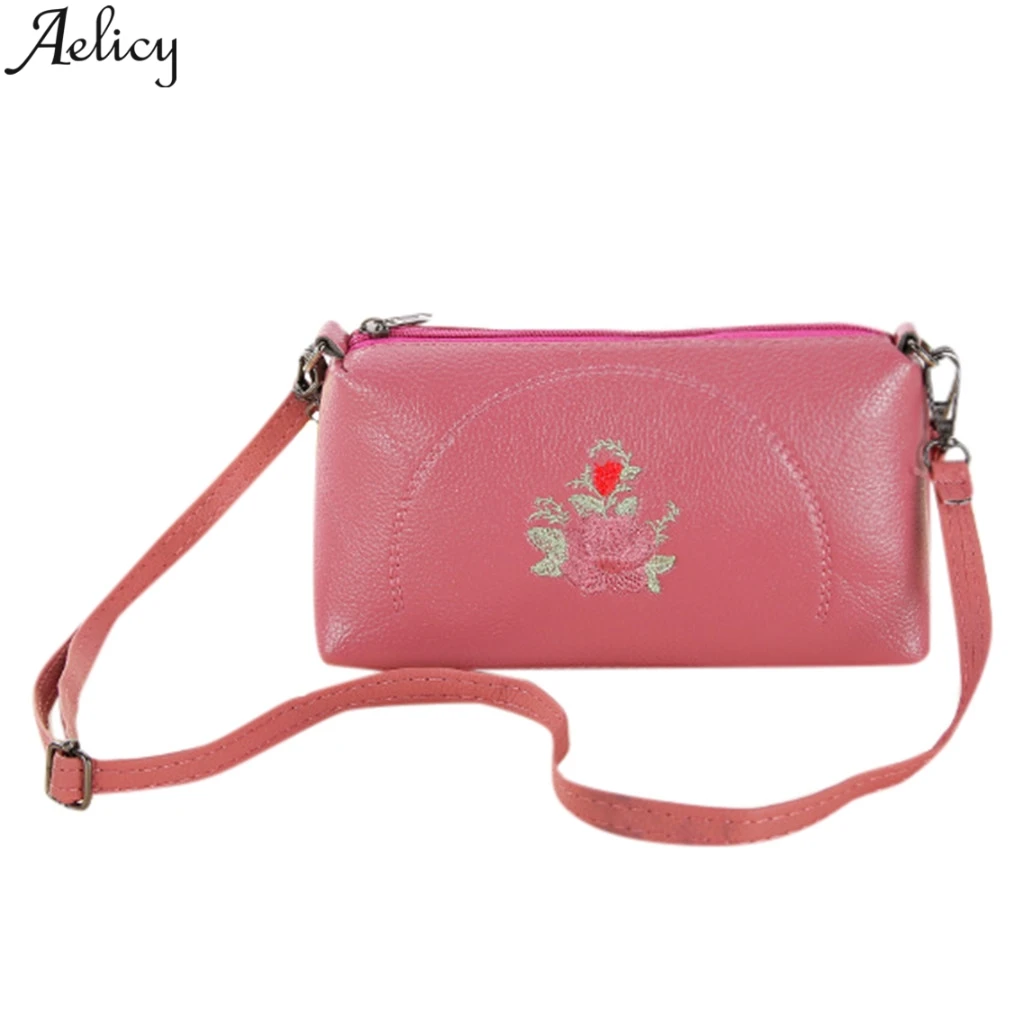 Aelicy женская летняя сумка-мессенджер из искусственной кожи с цветочной вышивкой