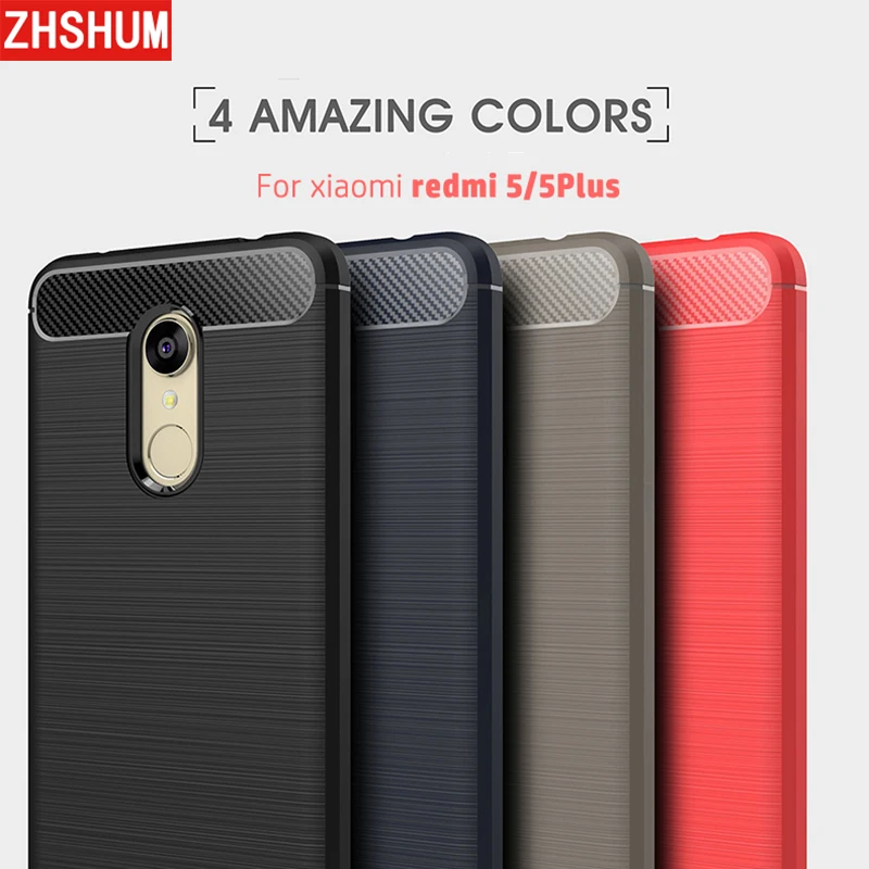 Чехол из углеродного волокна с узором для Xiaomi Redmi 5 Plus мягкий силиконовый чехол
