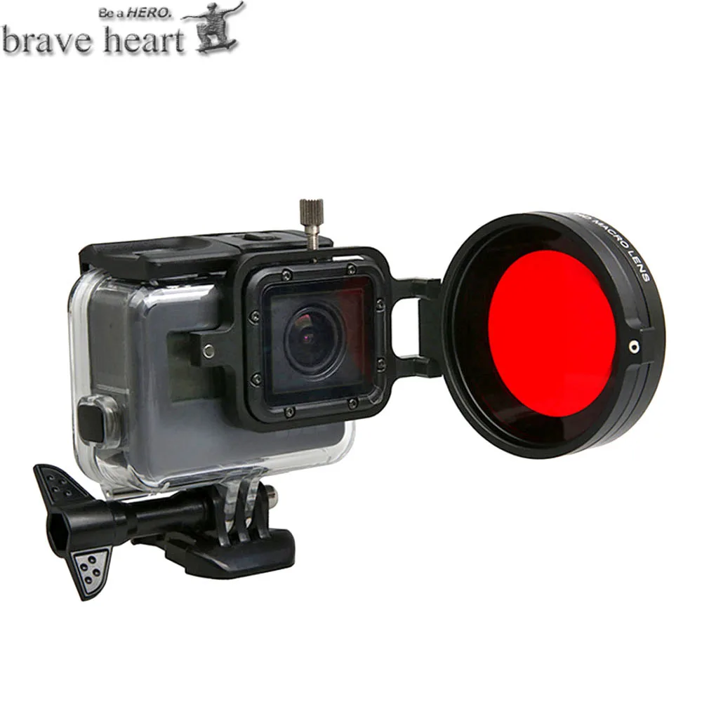 Объектив для камеры brave heart HERO 5 58 мм 16x Macro CPL + чехол UV красный фильтр GoPro Go pro hero Hero