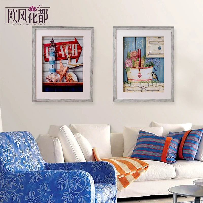 Гостиная американский диван фоновая настенная живопись Настенная роспись для