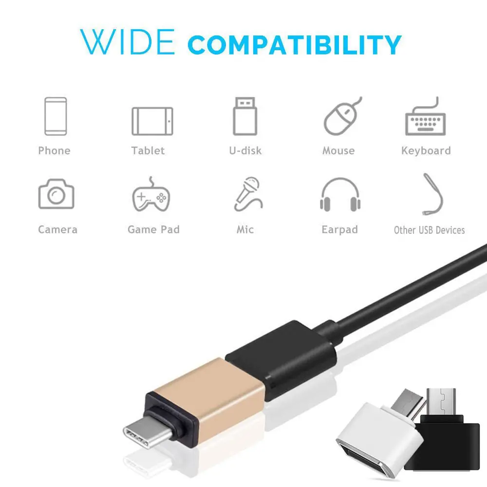 Тип-C usb-адаптер для Тип c Кабельный адаптер-переходник для флешки, usb флеш-карта привода к телефону Мышь клавиатура huawei Xiaomi OTG