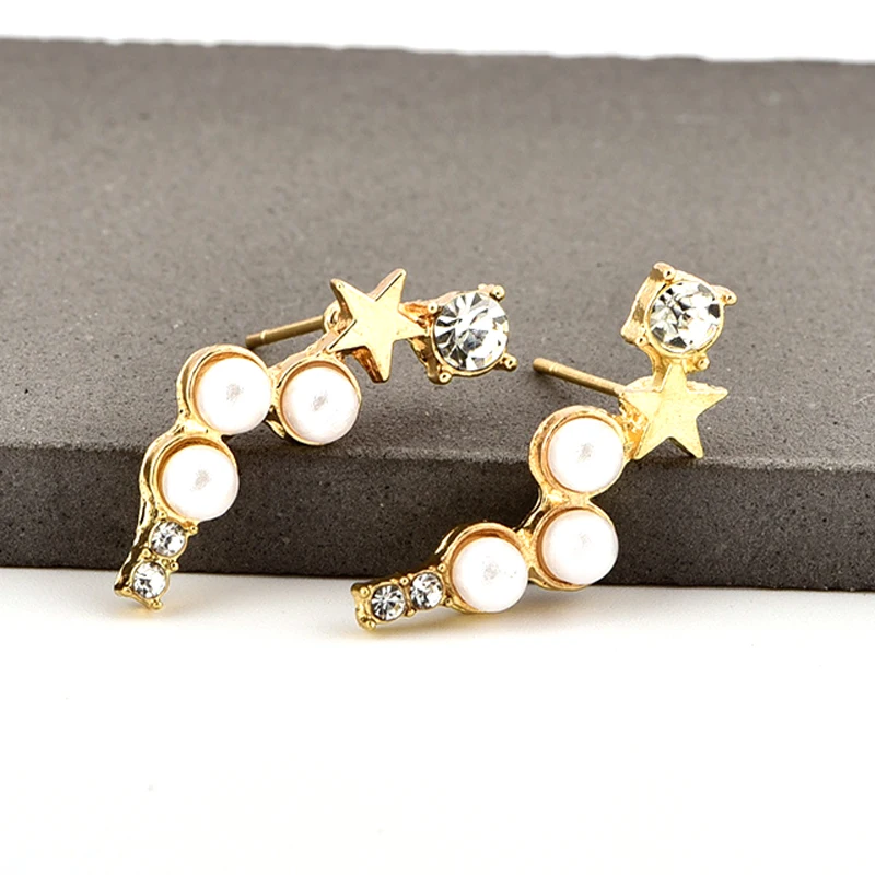 3 шт./компл. Модные женские серьги звезды жемчуг кристалл геометрия золотые набор