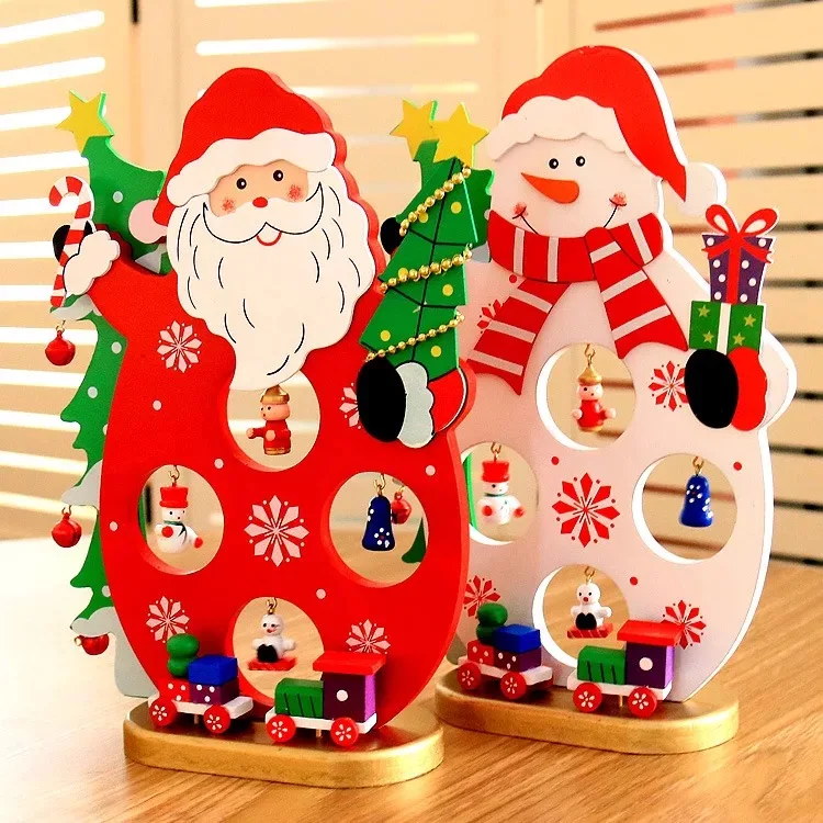 Galabeme 1 компл. DIY деревянный Санта Клаус Новогоднее украшение центральные орнамент