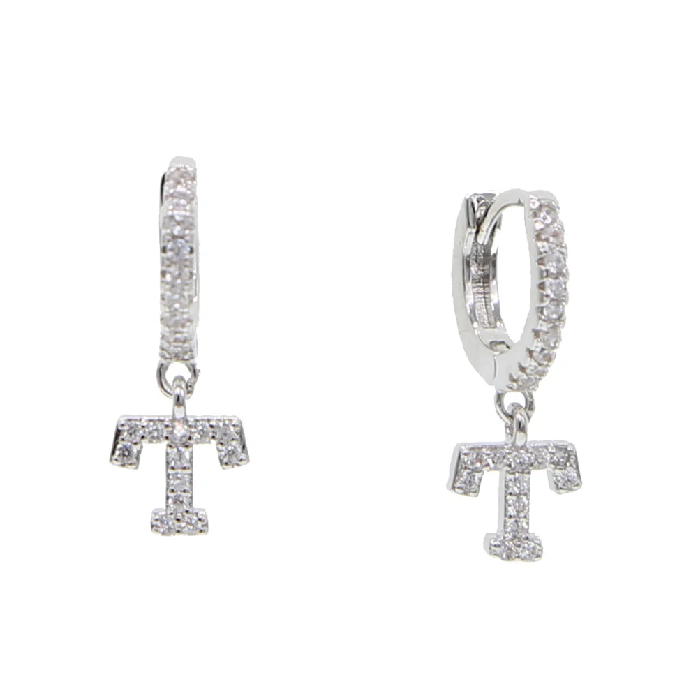 Серьги подвески с буквами и фианитами 26 дюймов|Серьги-подвески| |