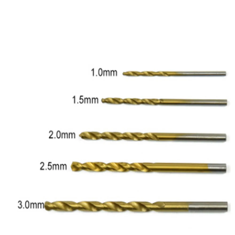 

High speed steel titanium-titanium twist drill / straight shank drill hand drill 50PC drill bit 1.0-3.0mm round handle