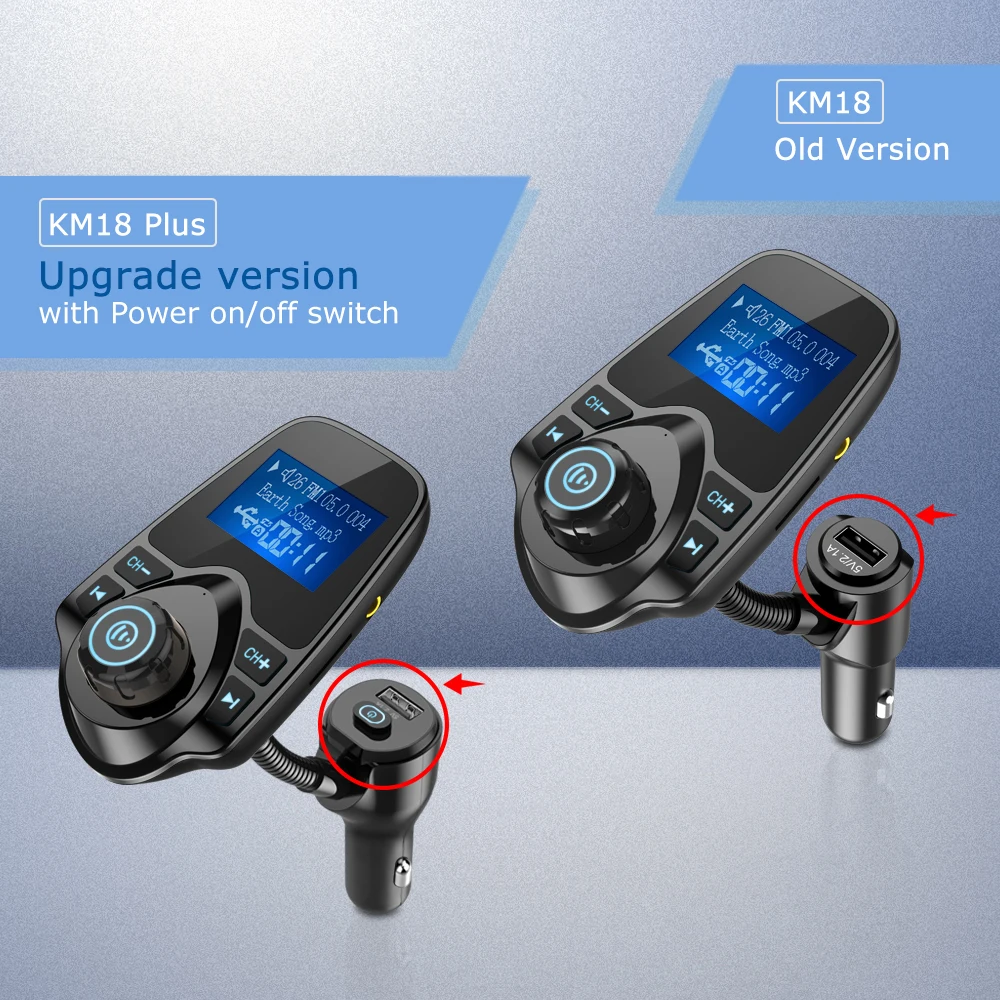 Nulaxy Автомобильный MP3 плеер Беспроводной FM передатчик со системой Хендс фри и