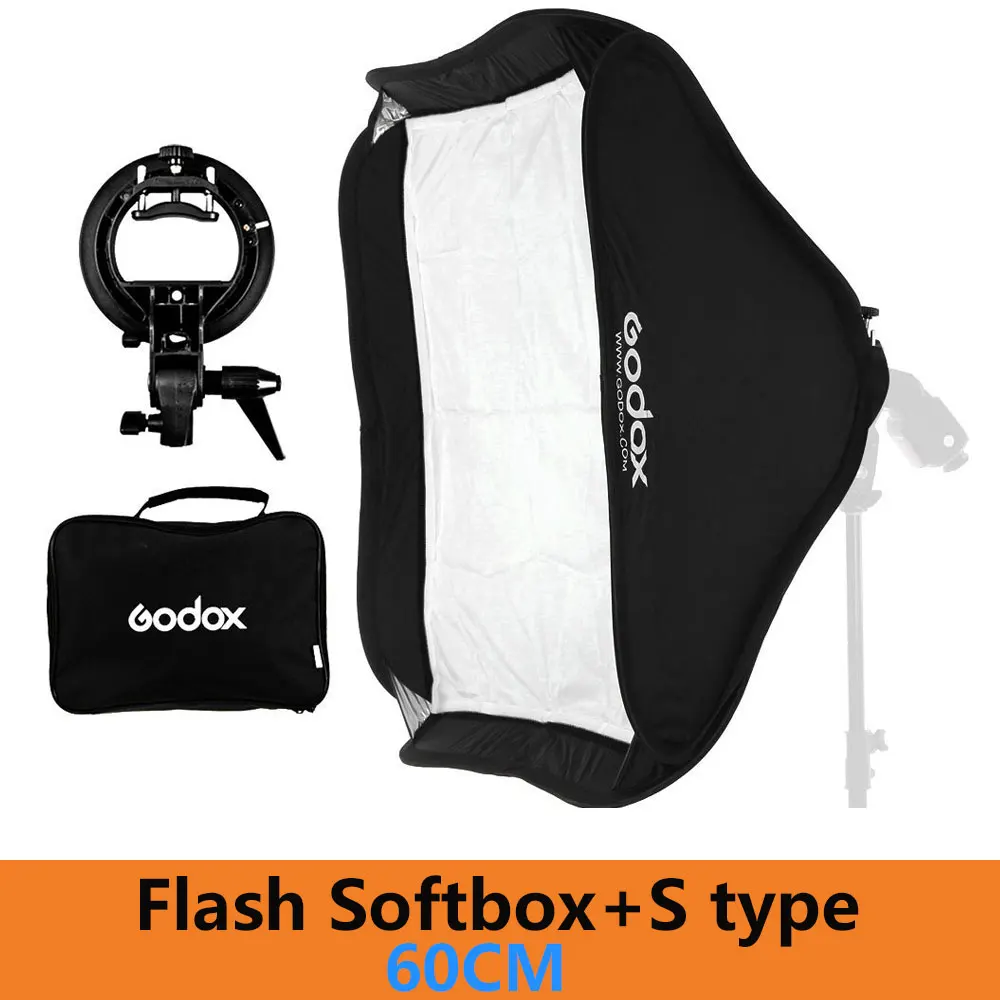 Kits 3 Софтбокс Godox Flash Kit 80 см* 80 см/60 см* 60 см/40 см* 40 см+ кронштейн типа S для студийной съемки - Цвет: Kits 3
