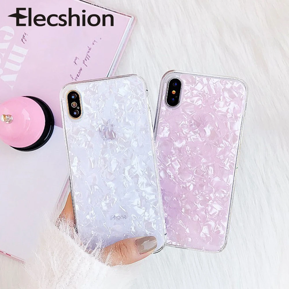 Для iPhone 7 8 Plus глянцевый мраморный чехол для XR XS Max ультра тонкий телефона X