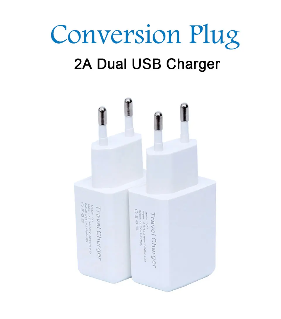 Двойной USB кабель для мобильного телефона для Зарядное устройство 5V 2A европейского стандарта ЕС США вилка универсальный для IPhone samsung htc Xiaomi EUR телефон планшет