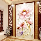 Пользовательские 3d фото обои китайский Стиль 3D lotus милосердия нетканые гостиная Вход Декор росписи роспись стен обои цветок