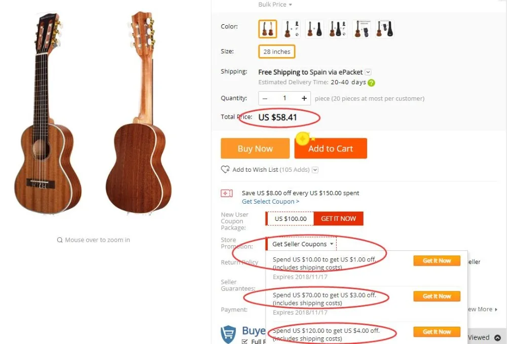 Acouway укулеле 2" сопрано 23" концертная Гавайская мини-гитара укулеле УКУ Ukelele 3 выбор сапели дерево, дерево КоА африканское красное дерево