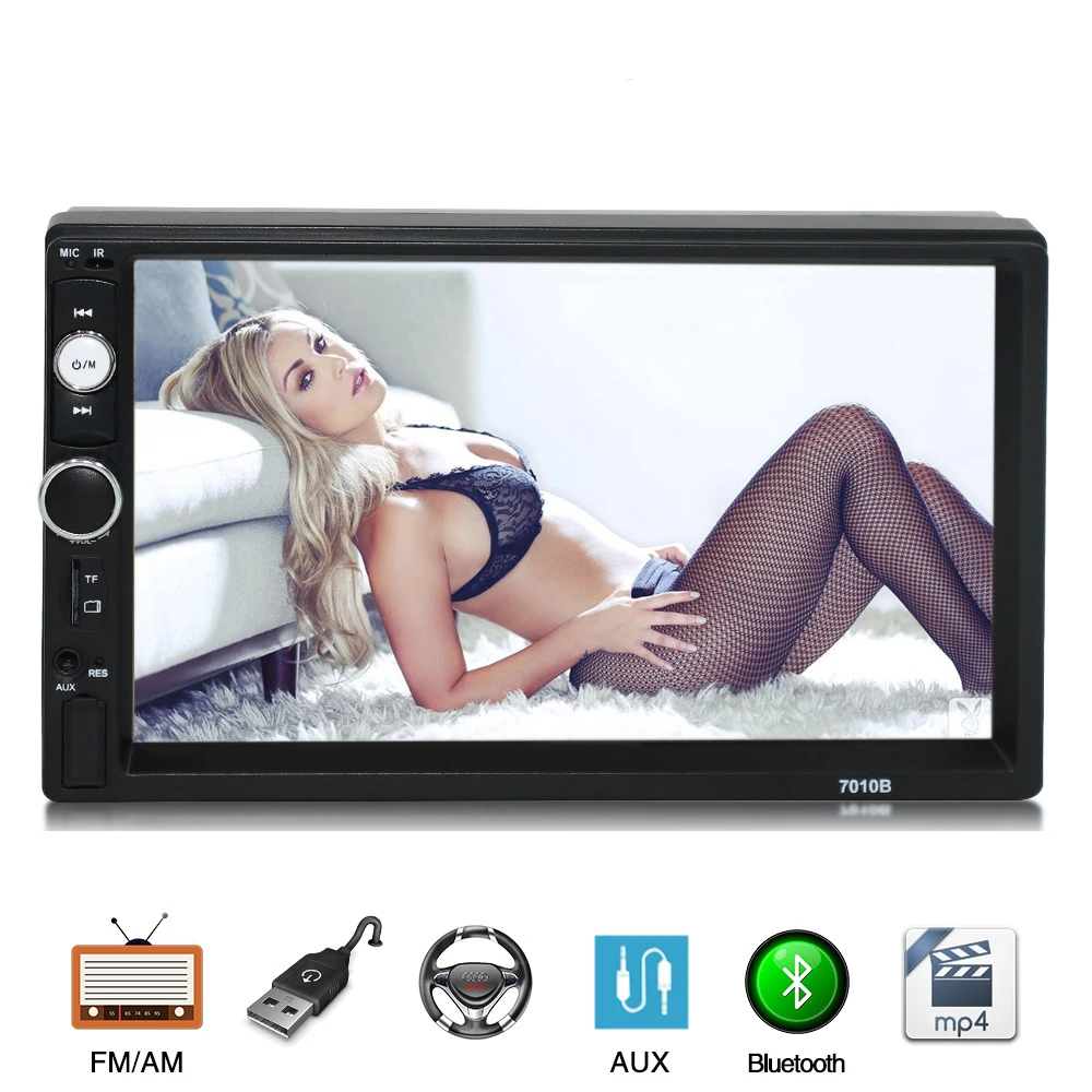2 Din Автомобильный видеоплеер 7 &quotHD цифровой дисплей MP5 Bluetooth Мультимедиа USB