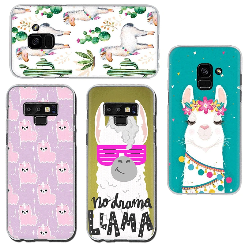 Каваи милый Llama Альпака животные жесткий чехол для телефона Samsung A5 A7 A9 A6 A8 Plus A10s 20s