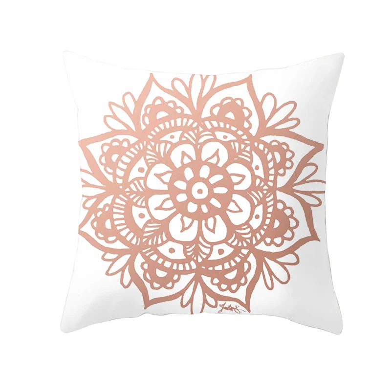 H06 mling 1pcs 45x45cm Geometric Pink Gold Decorative Pillow Peach Skin Sofa Cushion Waist Pillow Cover Decorative Cushion Cover - Цвет: H06