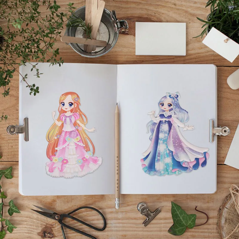 Fashion Children's Three-dimensional Bubble Stickers 4 Type Princess Dress Up Cute Beautiful | Игрушки и хобби
