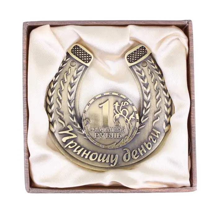 

2017 new arrival gift. Rouble coin replica cooper Horseshoes vintage craft for home decor.Unique metal souvenirs bring wealth
