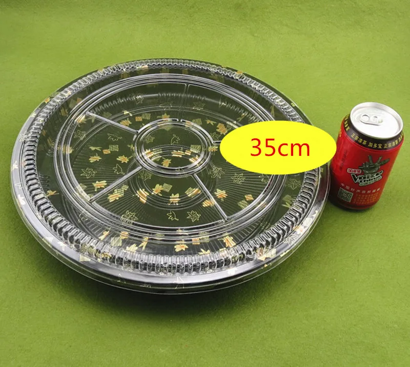 * Для любителей суши 35 см большая круглая тарелка для пластиковая с крышкой