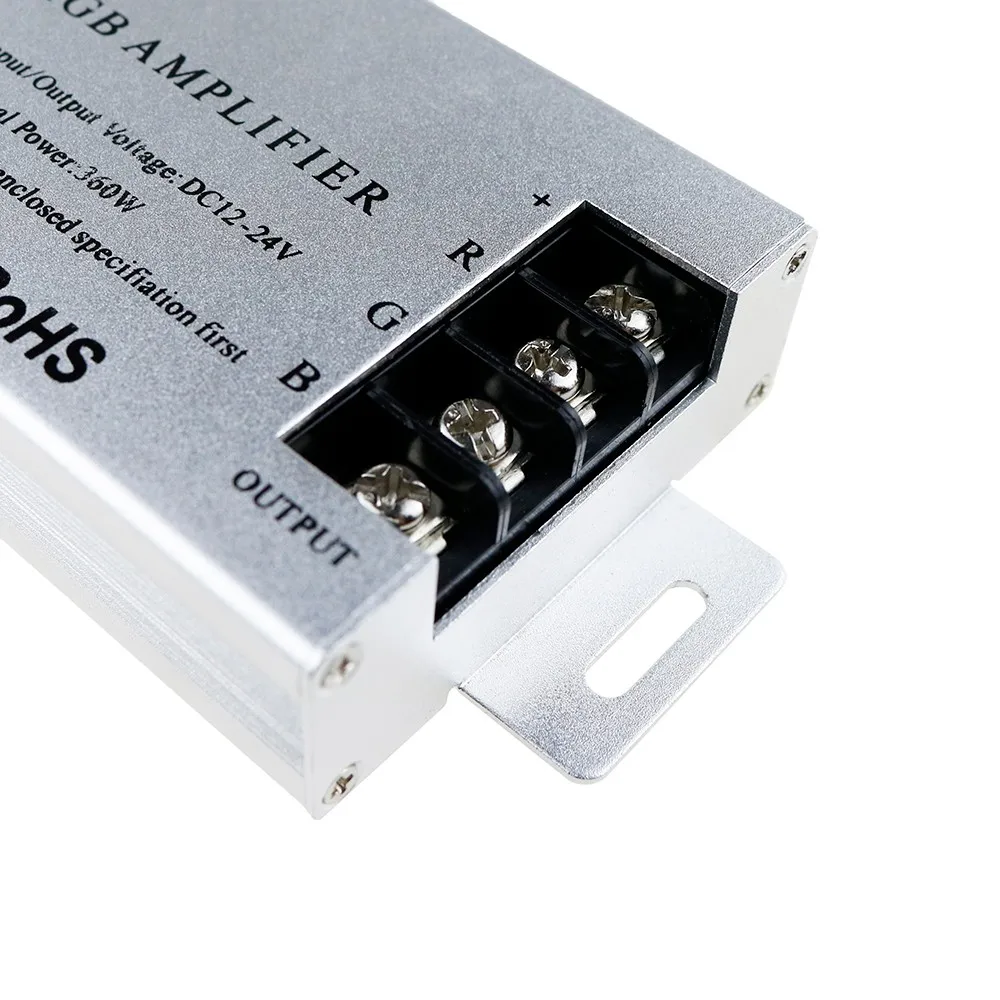 DC12V 24V RBG полосы усилитель 0A Алюминий чехол контроллер 30A 360W для 5050 3528 SMD