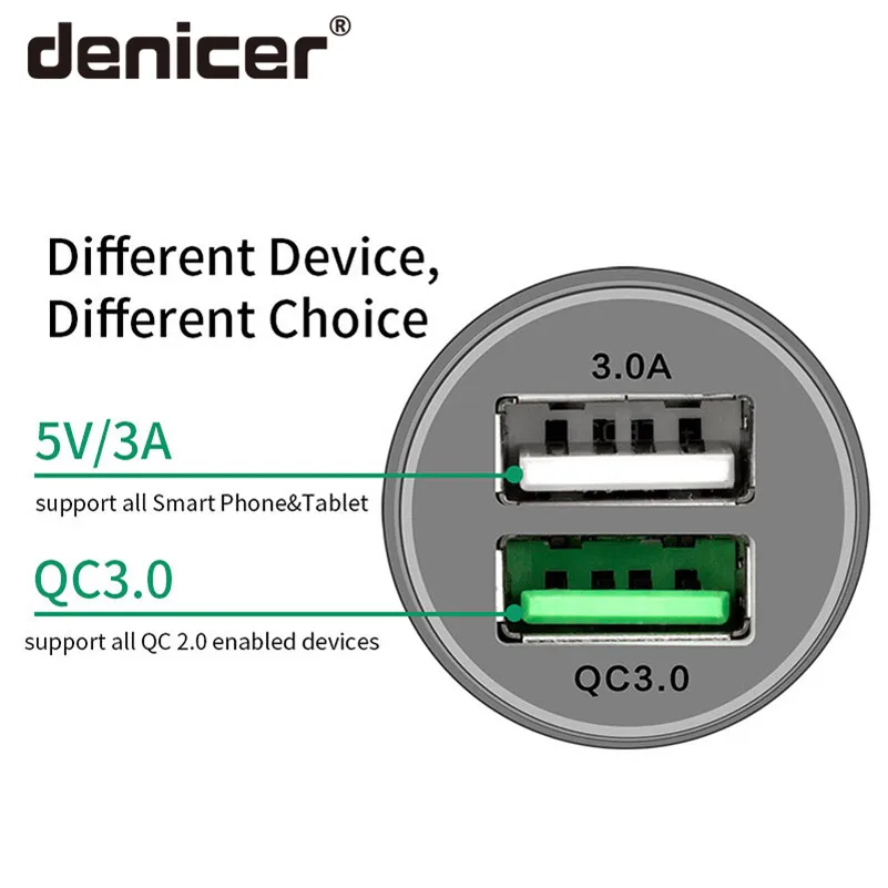 Denicer 12 В/24 В автомобильный прикуриватель зарядное устройство мини USB с