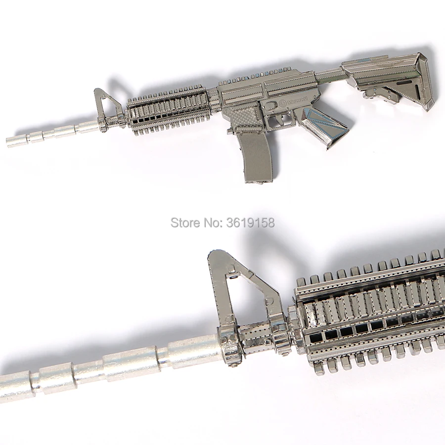 Металлический 3D нано пазл M4A8 модель оружия карбина набор игрушек DIY лазерная