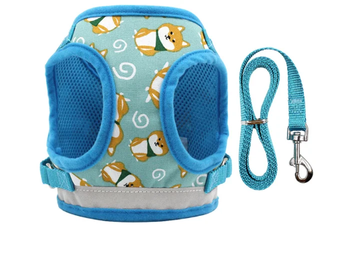 Breathable Dog Pet Harness and Leash Nylon Puppy Small Dogs Cat Clothes Accessories Vest Set | Дом и сад