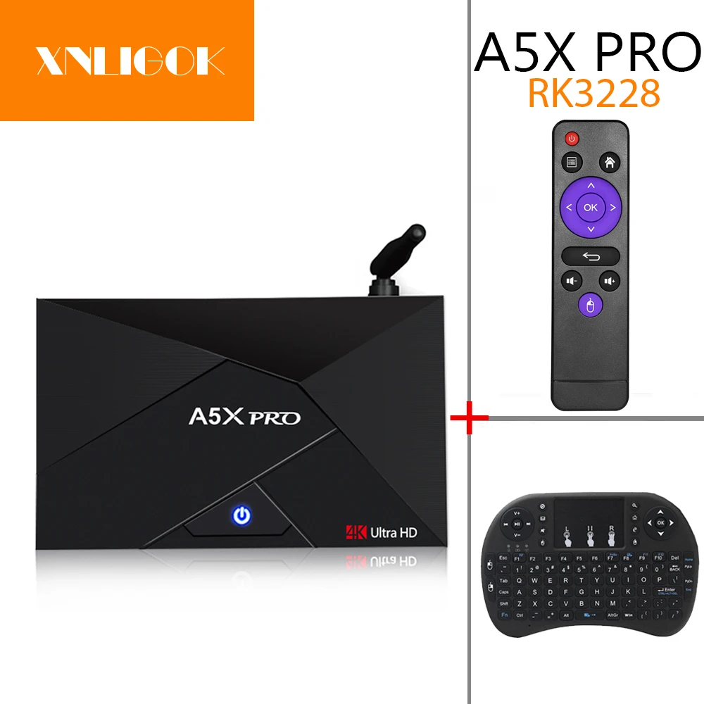 Умная ТВ-приставка A5X Pro Rockchip RK3328 2 ГБ 16 Android 7 1 HD2.0 4K x 2K 4G/5G двойная Беспроводная