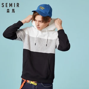 Свитшот SEMIR мужской с капюшоном, худи в стиле ретро, пуловер с карманом-кенгуру, эластичная кофта с кулиской, ребристые манжеты и подол