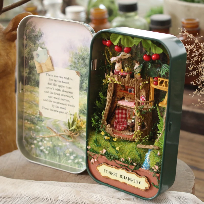 DIY Кукольный дом коробка театральная головоломка игрушка естественная тема миниатюрные сцены 3D деревянная Miniatura мебель остров Приключения Q001# E