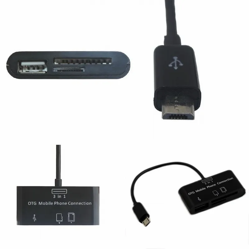 Ascromy 3 в 1 комплект USB подключения HUB SD Micro адаптер для OTG Мобильный телефон Xiaomi Redmi 4x